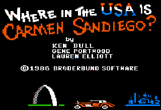 Screenshot Thumbnail / Media File 1 for Where in the USA is Carmen Sandiego (1986)(Broderbund)[cr](Disk 1 of 1 Side B)